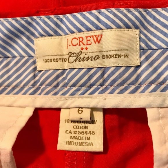 J Crew Red Orange Chino Cotton size 6 Shorts - Picture 2 of 4